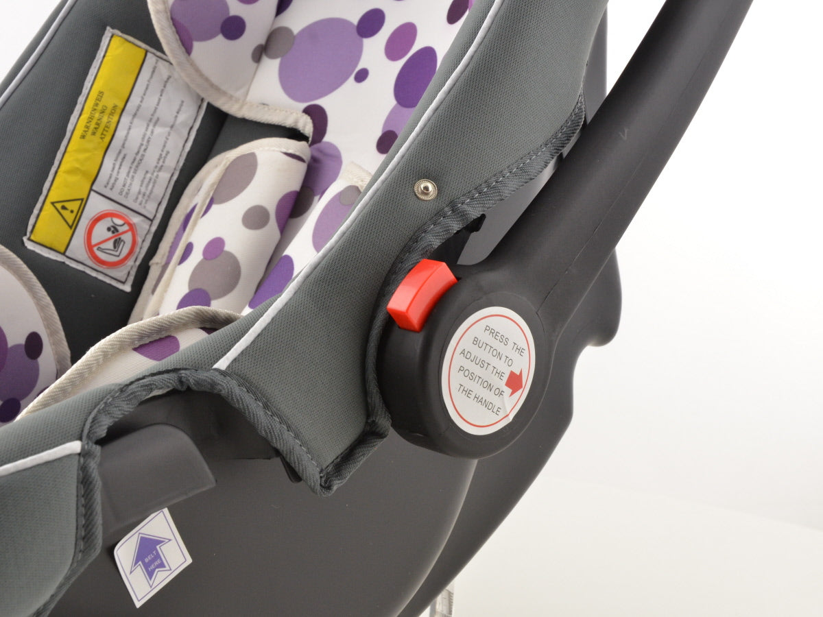 Kinderautositz Babyschale Autositz schwarz/weiß/lila Gruppe 0+, 0-13 kg Kinderautositz Babyschale Autositz schwarz/weiß/lila Gruppe 0+, 0-13 kg